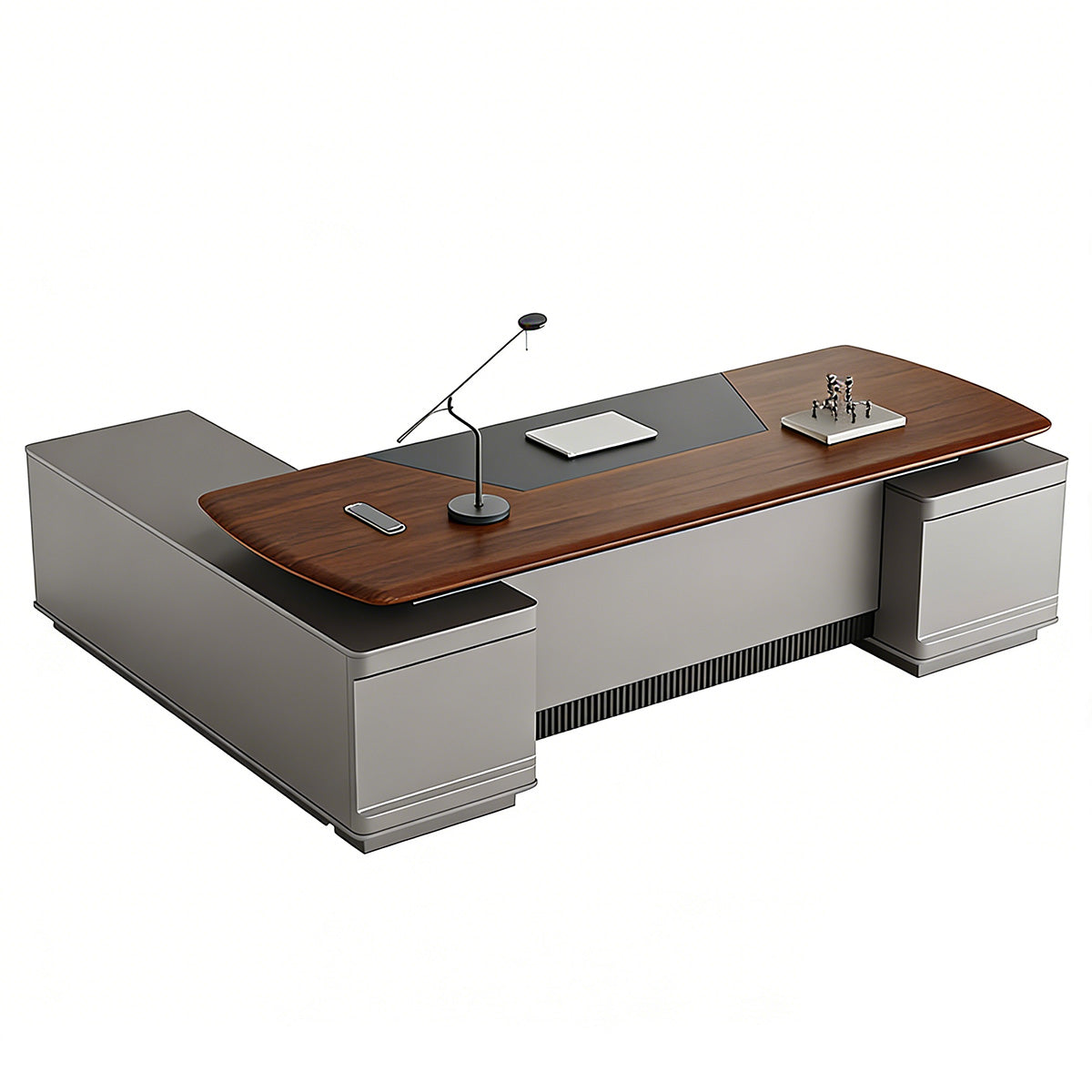 Luxury L-Shaped Executive Desk with Cable Management, Suitable for Office Workspaces