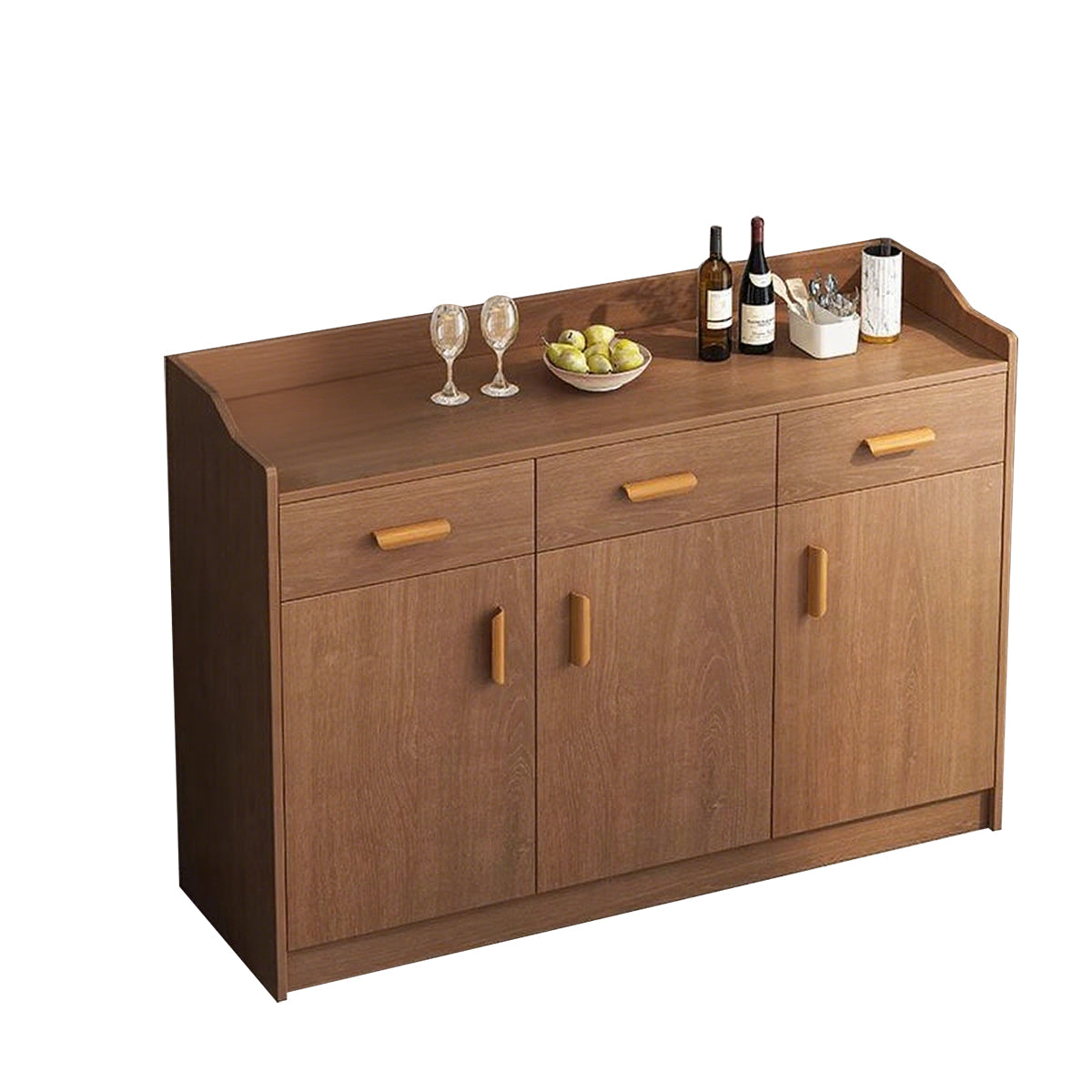 Modern Minimalist Storage Cabinet with Elevated Base and Elegant Handles