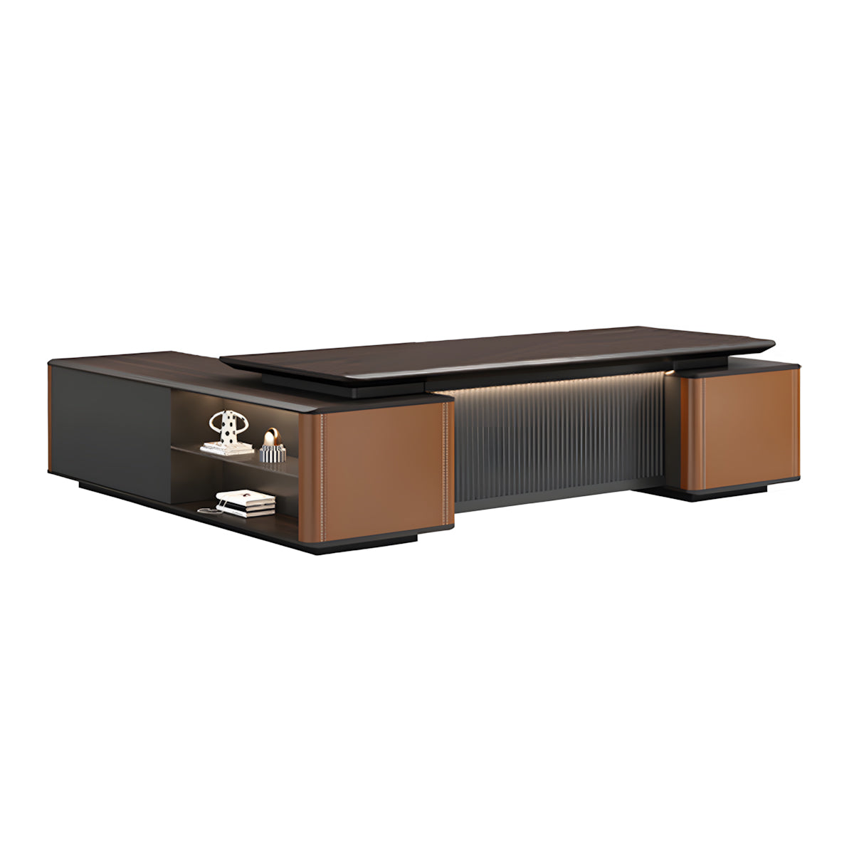 Luxury Executive Desk with Secure Storage Cabinet