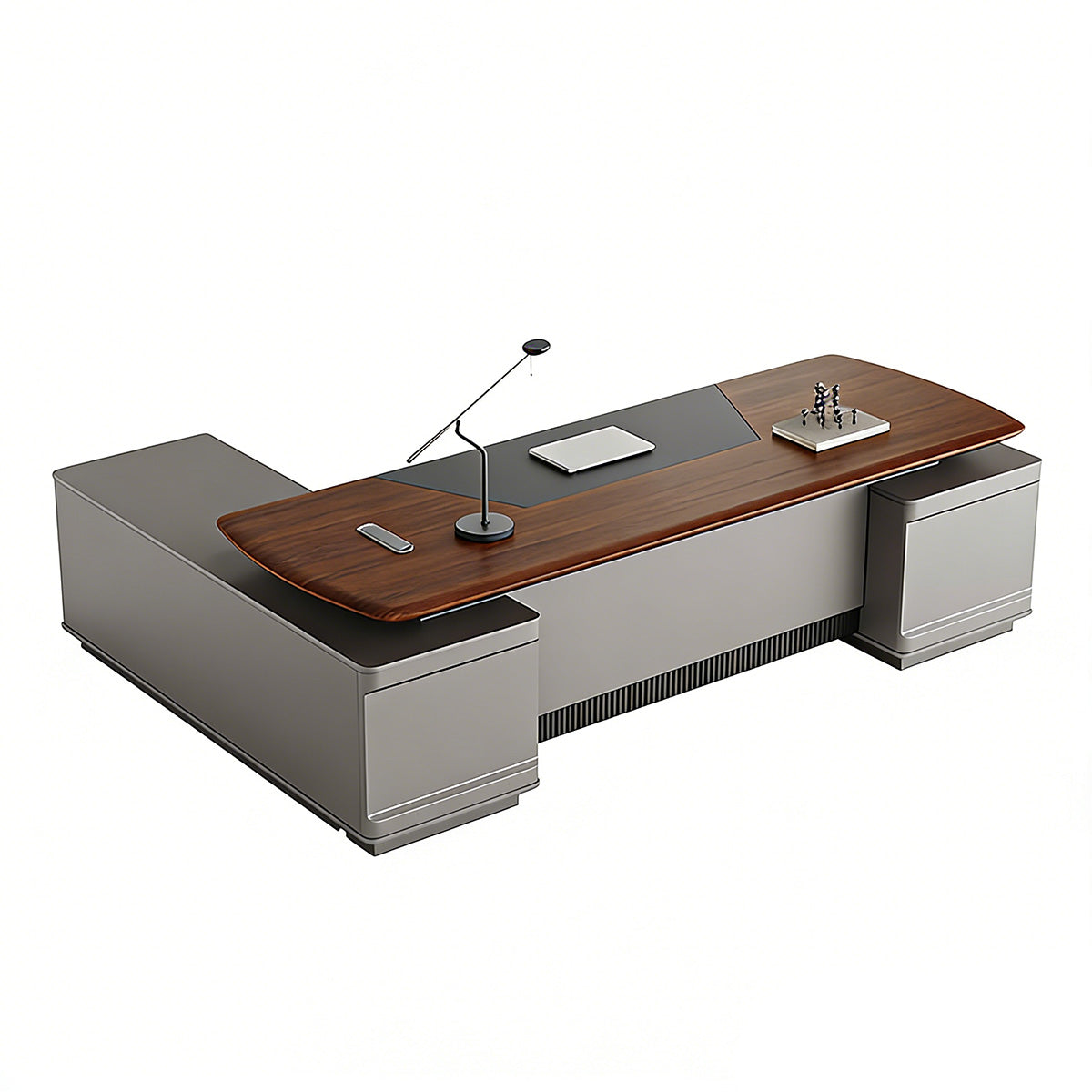 Luxury L-Shaped Executive Desk with Cable Management, Suitable for Office Workspaces