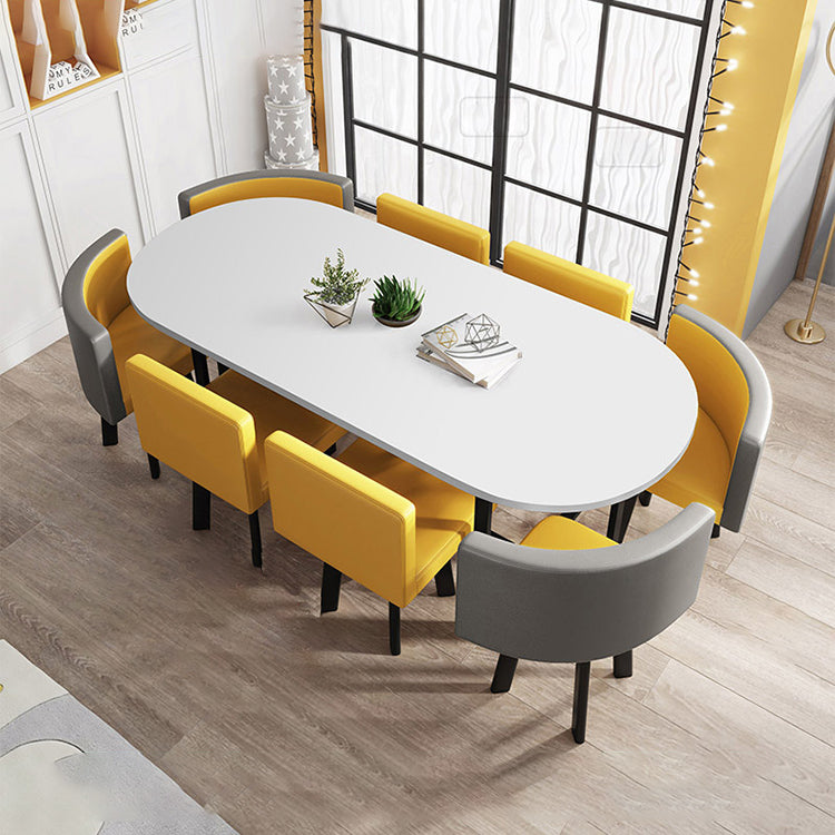 Oval White Conference Table Simple Modern