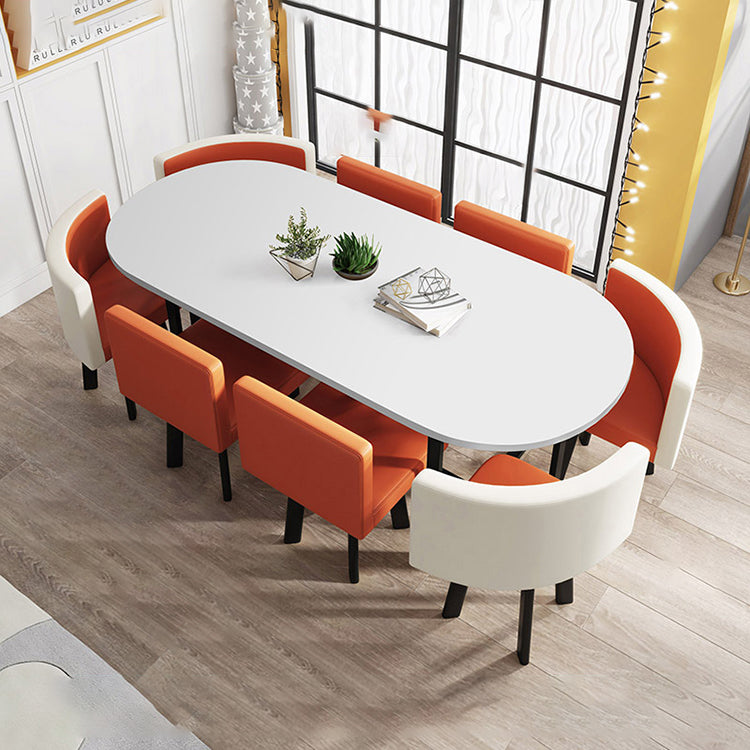 Oval White Conference Table Simple Modern