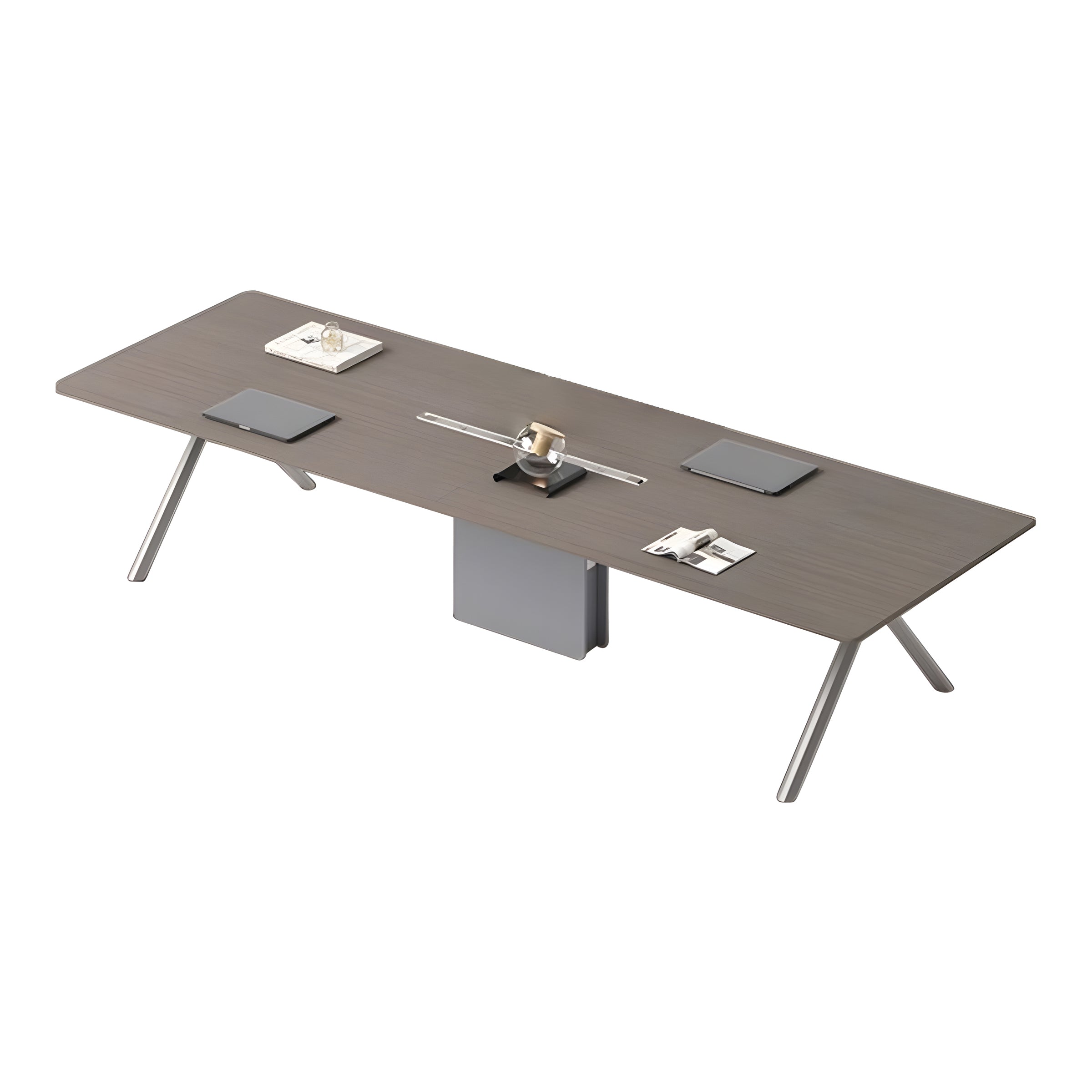 Modern Eco-Friendly Conference Table with Sturdy Steel Legs and Cable Organizer