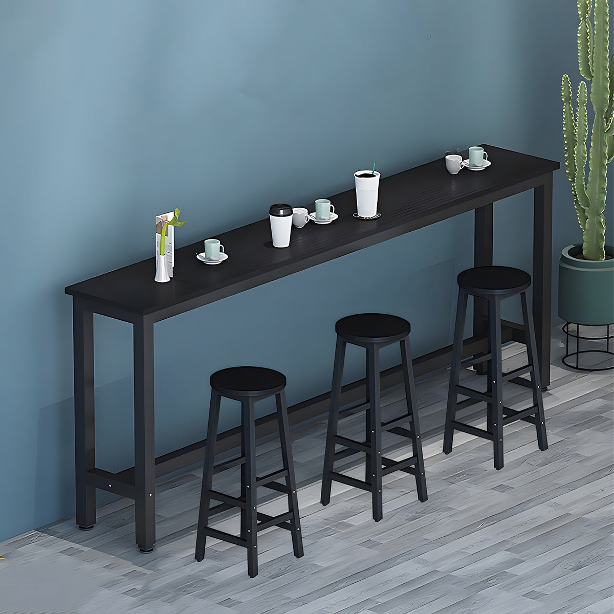 Solid Wood Bar Table Narrow Long Bar Top Table