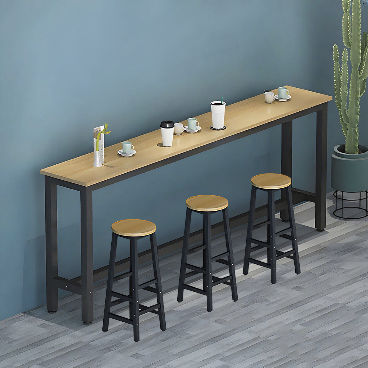 Solid Wood Bar Table Narrow Long Bar Top Table