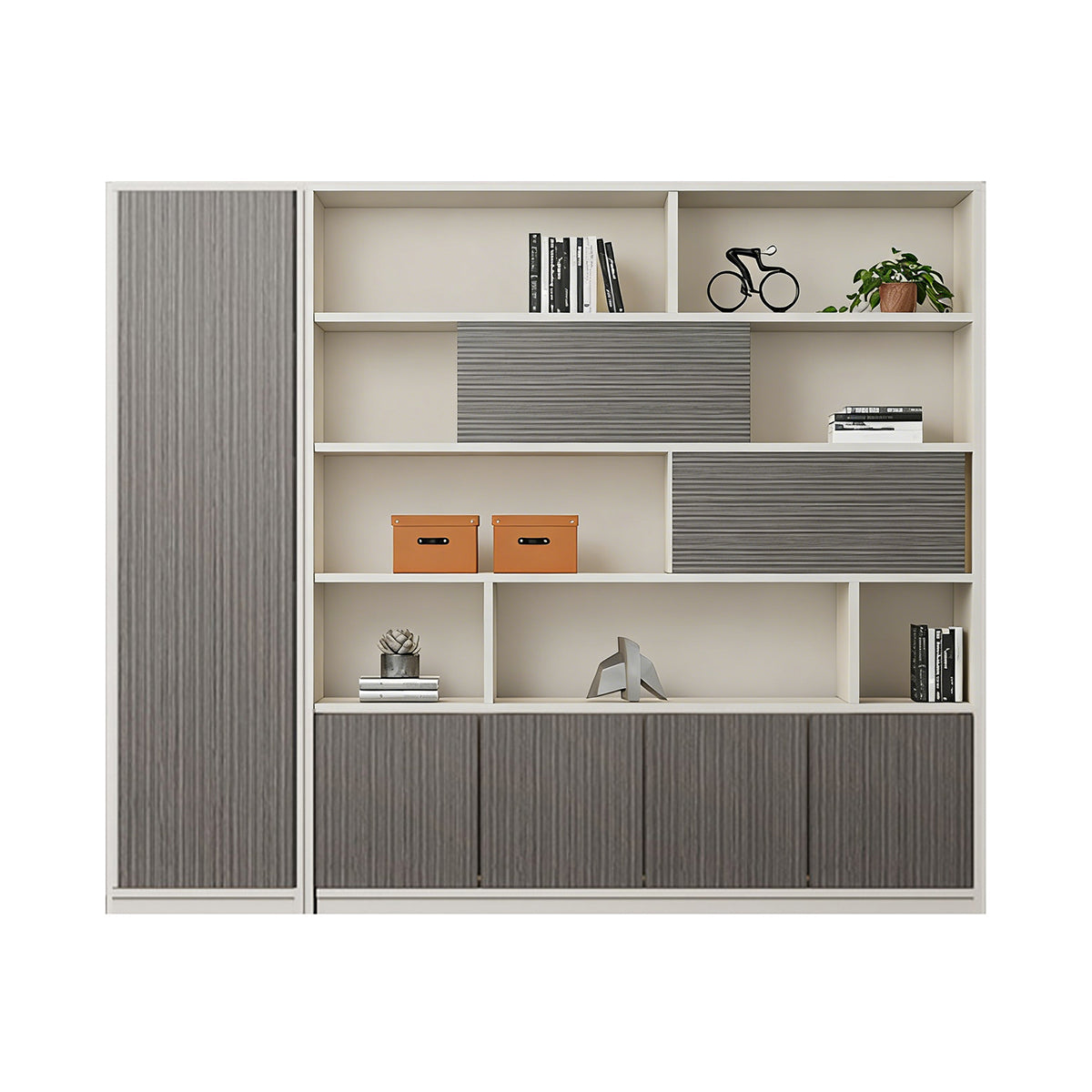 High-Capacity Storage Cabinet with Moisture-Resistant Base for Office