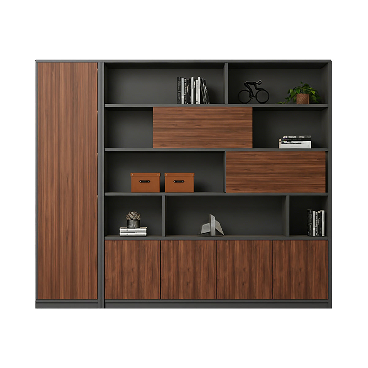 High-Capacity Storage Cabinet with Moisture-Resistant Base for Office