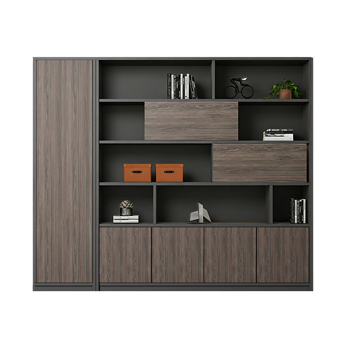 High-Capacity Storage Cabinet with Moisture-Resistant Base for Office