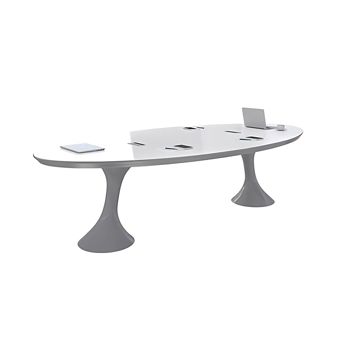 White Oval Small Negotiation Table