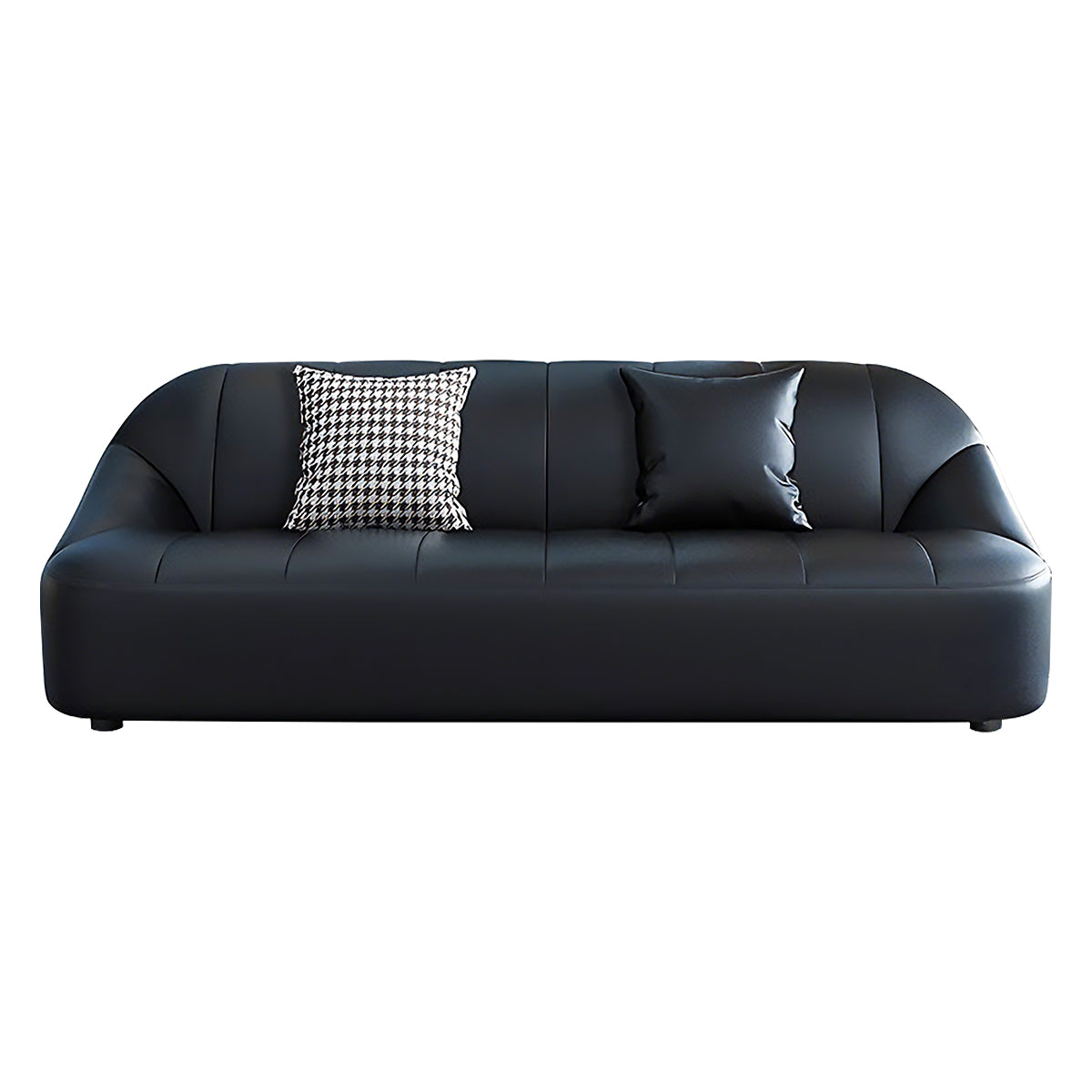 Minimalist and Elegant Office Sofa, Thickened Western Leather, Three Seater