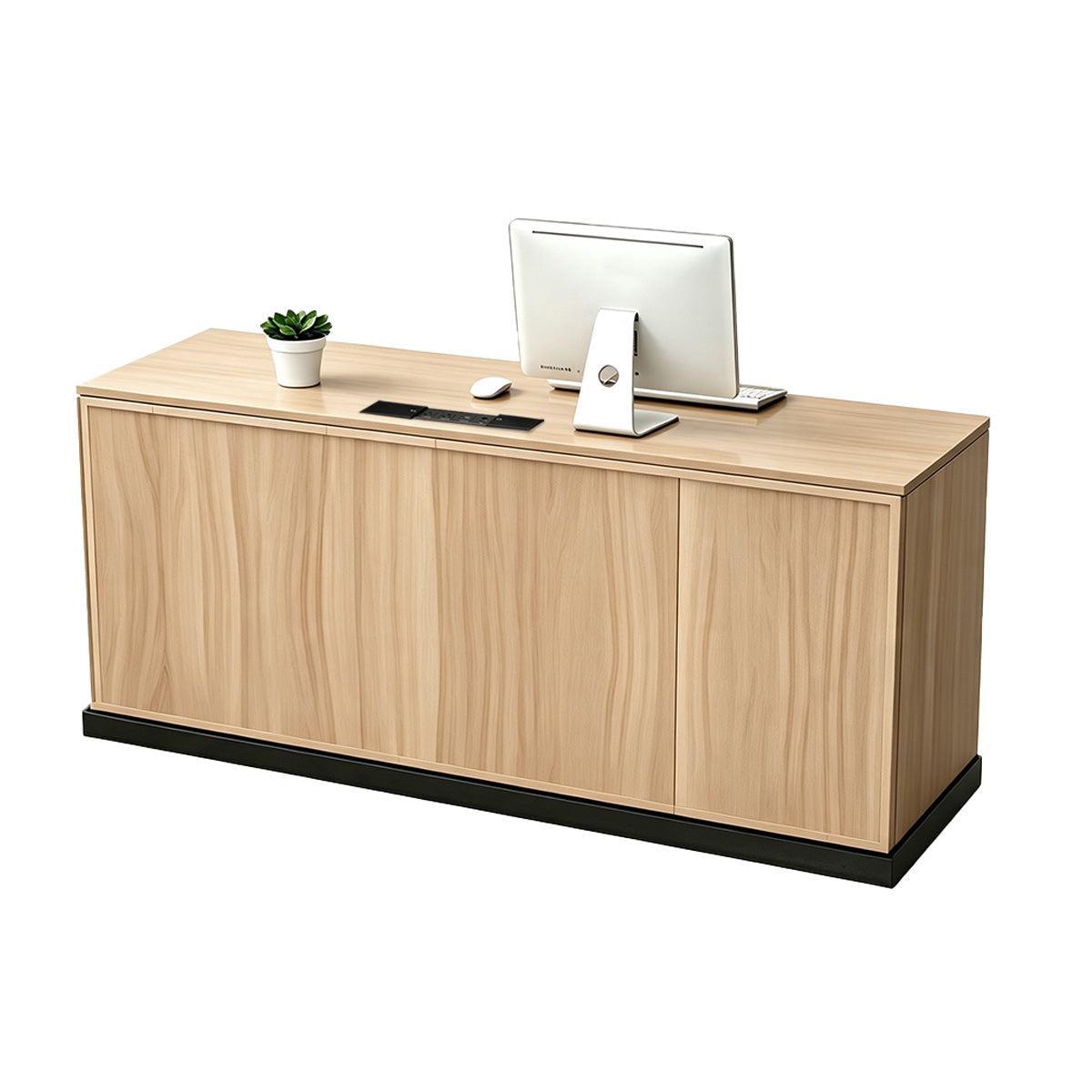 Reception Desk 63–134 in Wide with Ample Storage & Marble Top