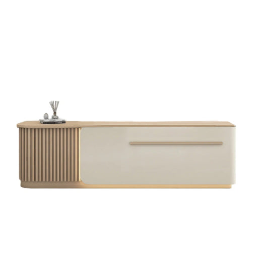Reception Desk 39–118 in Wide with Lockable Drawers, Transaction Counter, Steel Frame & Marble Top