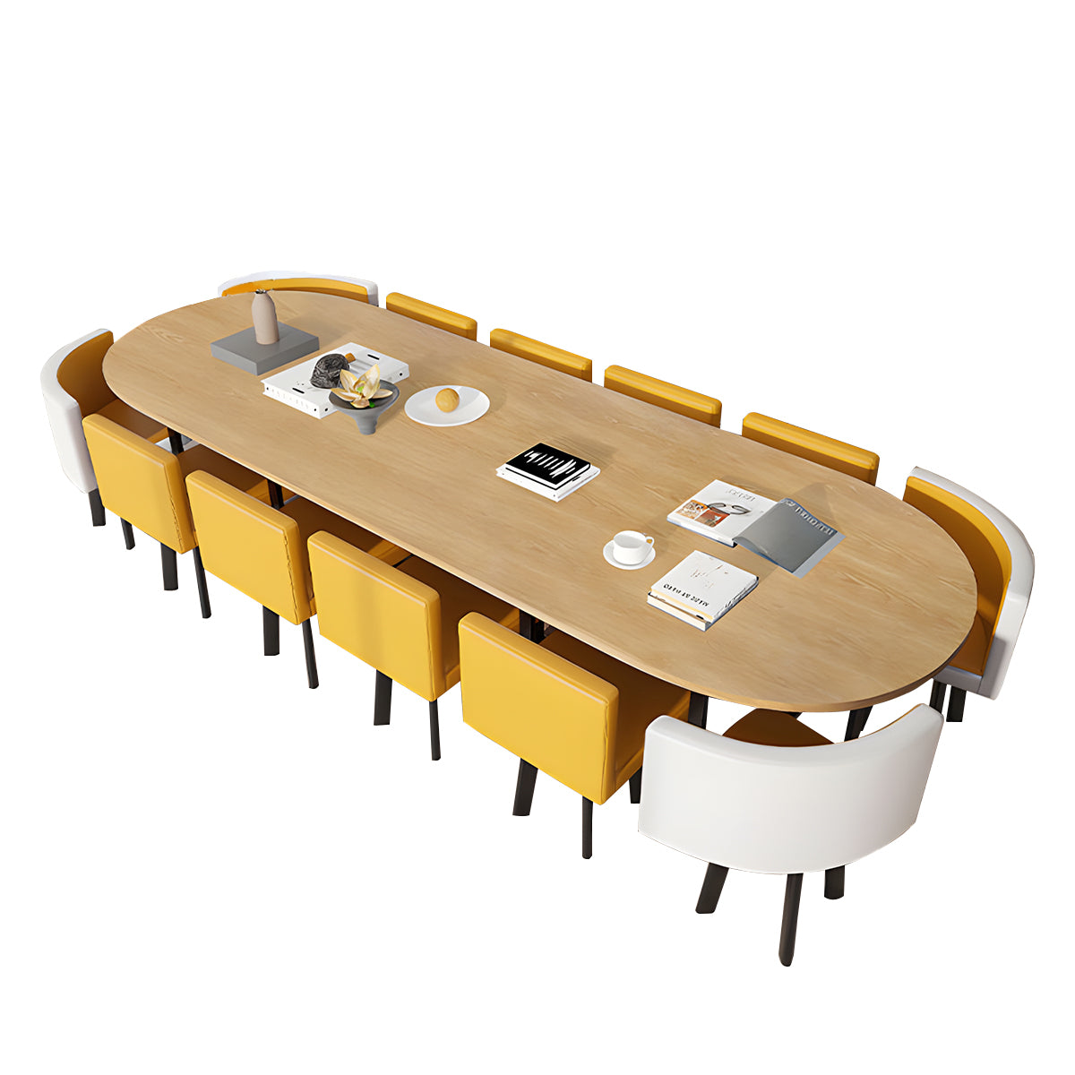 Oval White Conference Table Simple Modern