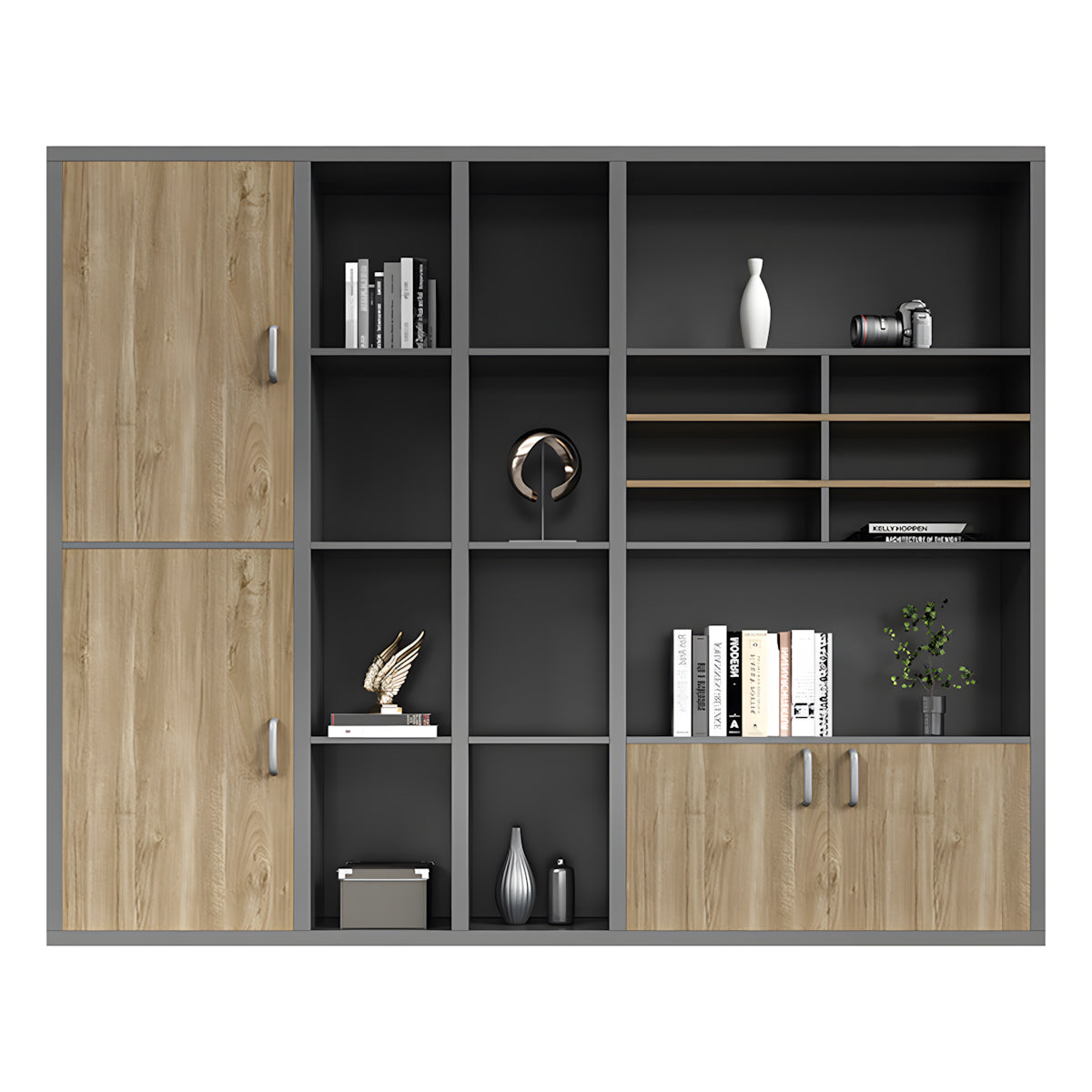 Executive Desk For Work Office Desk With side cabinet For PC With Vent Curtain Board with Wiring BOX