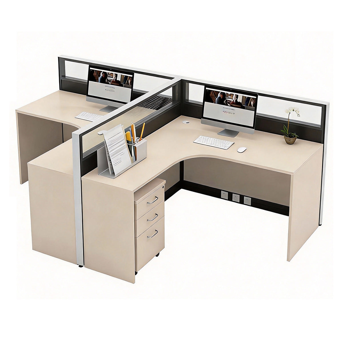 Modern Office Desk with Cable Management for Productive Workspaces