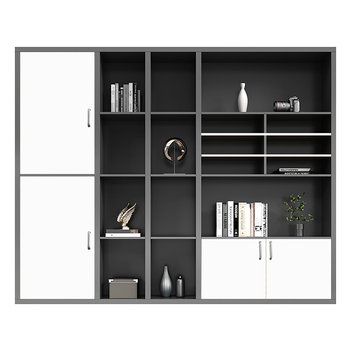 Executive Desk For Work Office Desk With side cabinet For PC With Vent Curtain Board with Wiring BOX