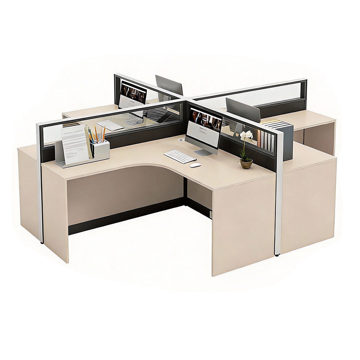 Modern Office Desk with Cable Management for Productive Workspaces
