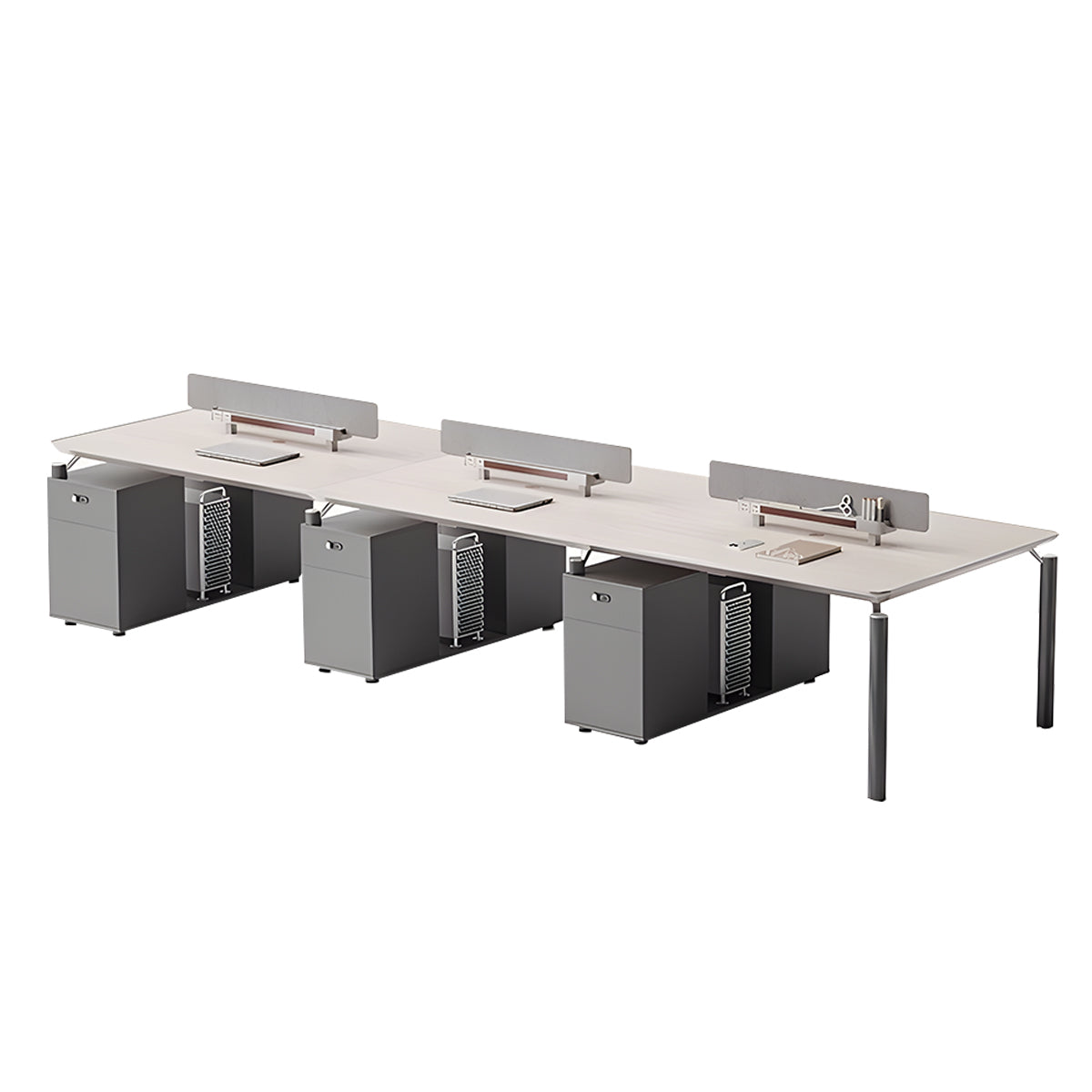 High-End Fashionable Office Desk with Privacy Panels and Sturdy, Practical Legs