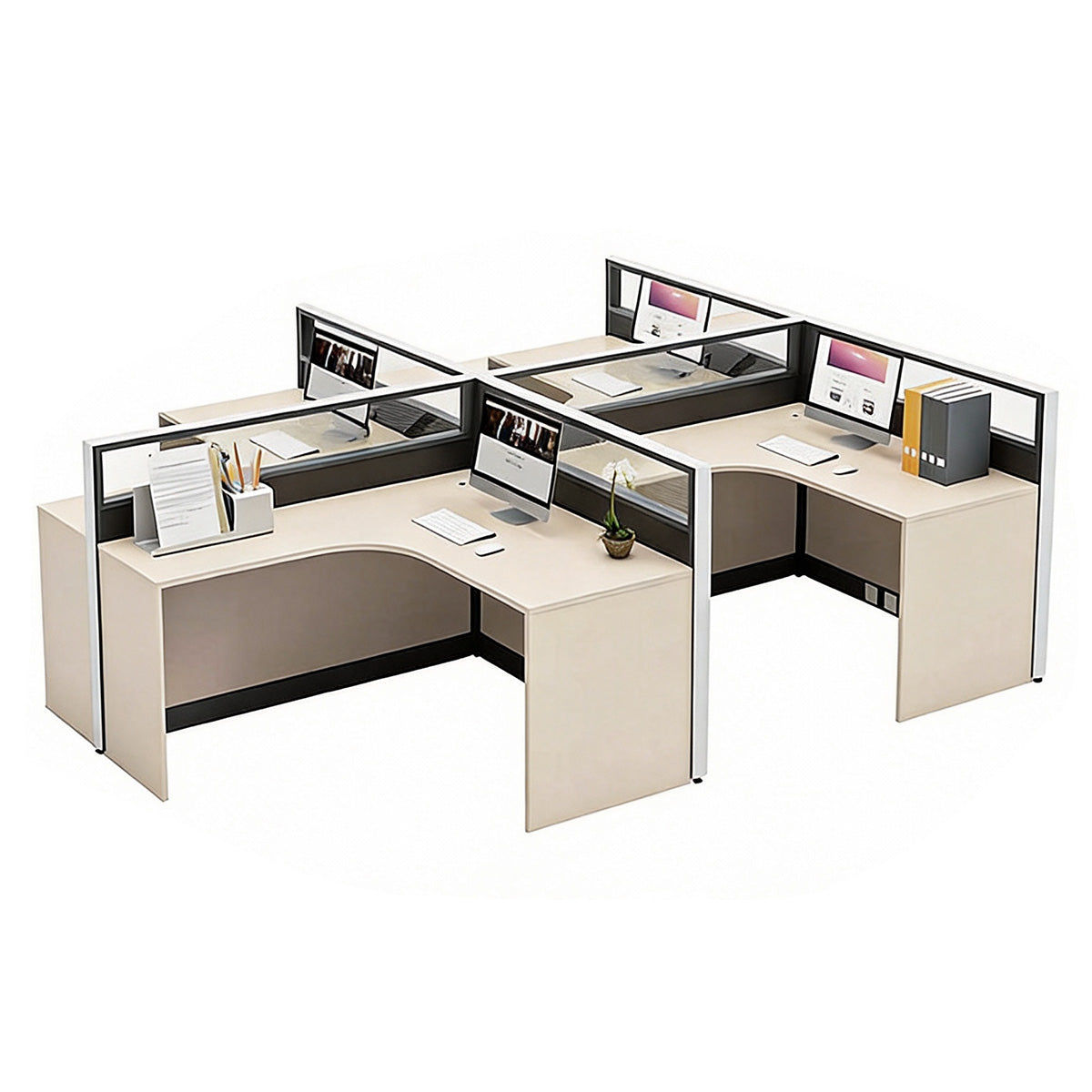 Modern Office Desk with Cable Management for Productive Workspaces