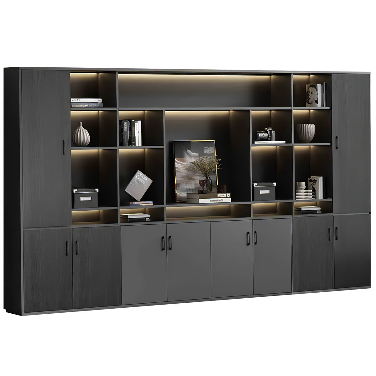 Premium Chic Storage Cabinet with Open & Enclosed Compartments