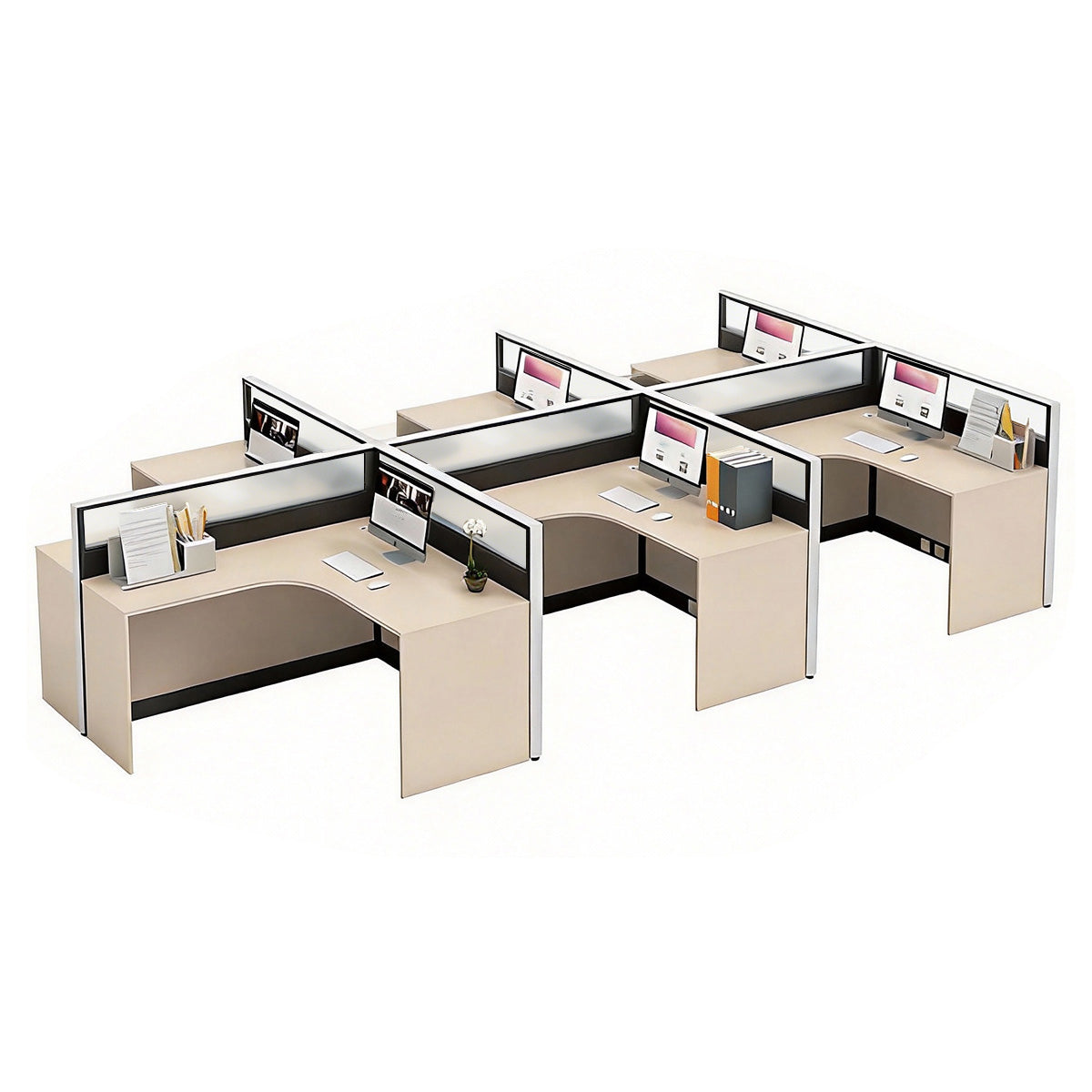 Modern Minimalist L-Shaped Office Desk 49–149 in Wide with Cable Management, Lockable Drawers, Steel Frame & Adjustable Height