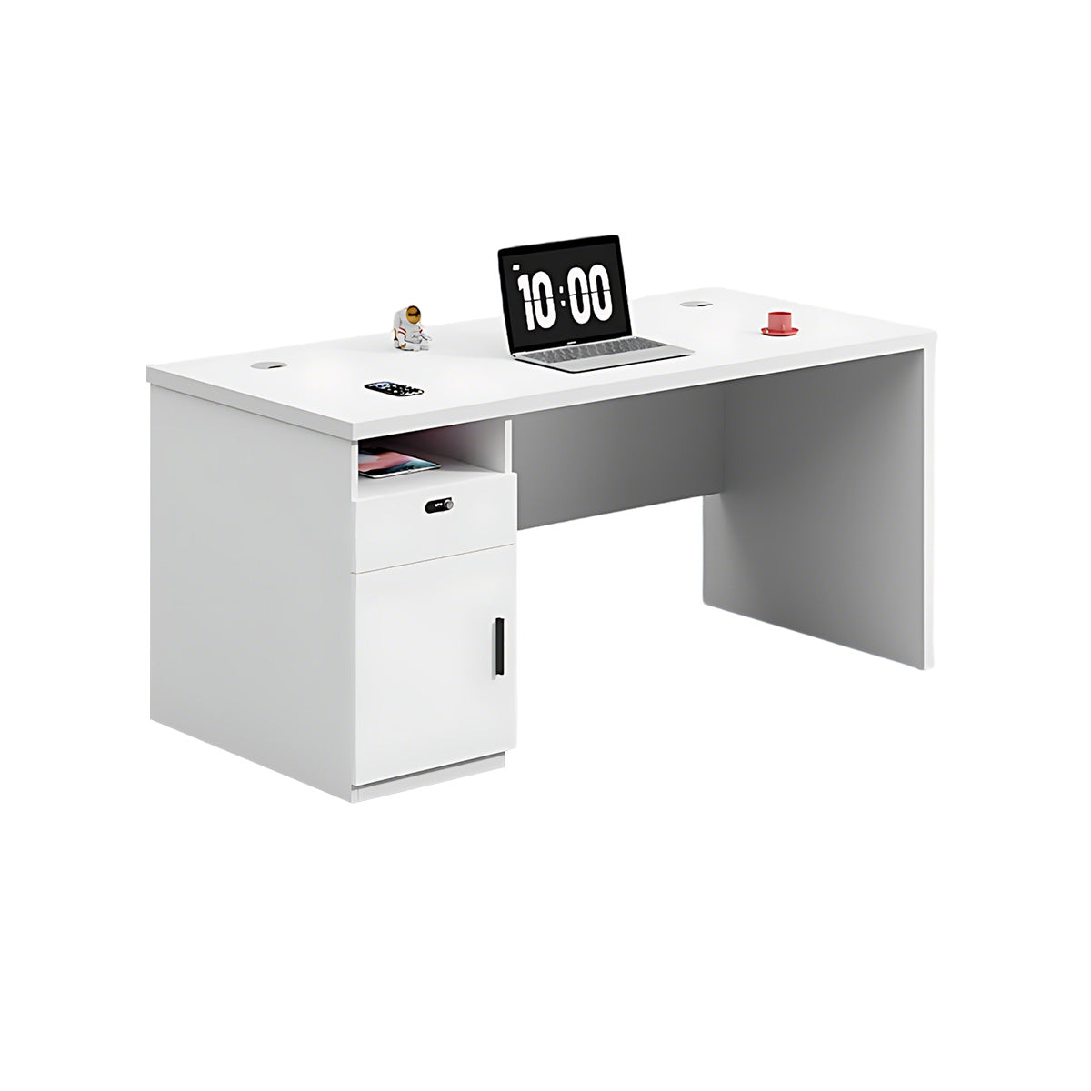 Streamlined Office Desk with Built-In CPU Slot for Home and Office
