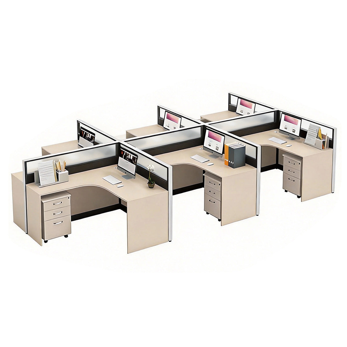 Modern Minimalist L-Shaped Office Desk 49–149 in Wide with Cable Management, Lockable Drawers, Steel Frame & Adjustable Height