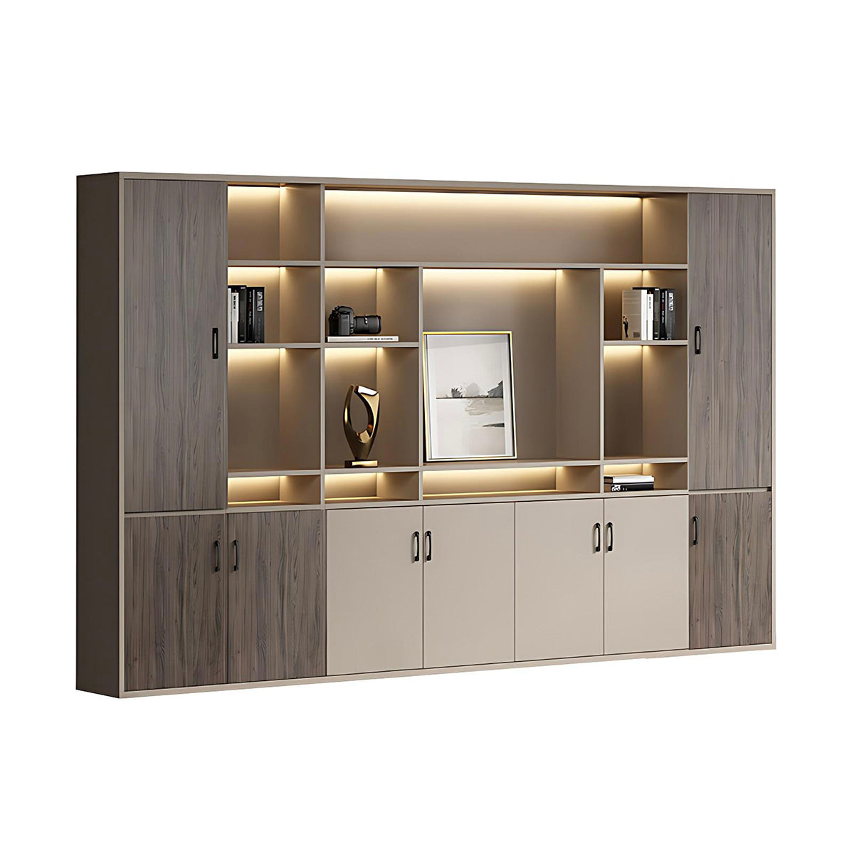 Premium Chic Storage Cabinet with Open & Enclosed Compartments
