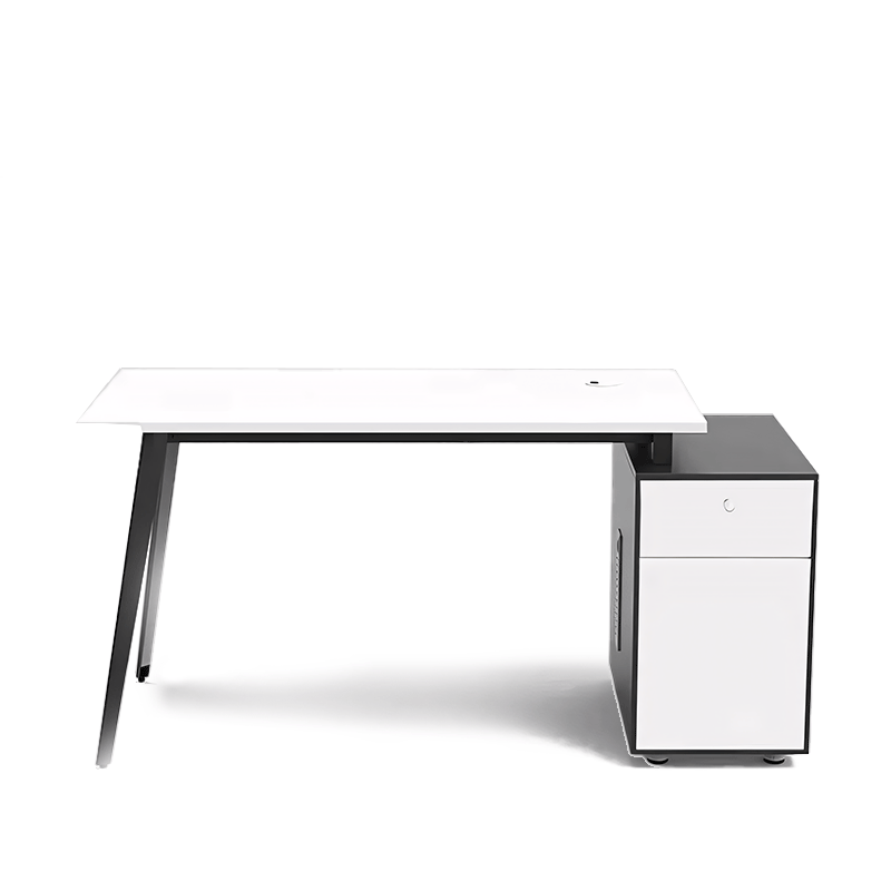 Minimalist Modern Screen Workstation Desk,White