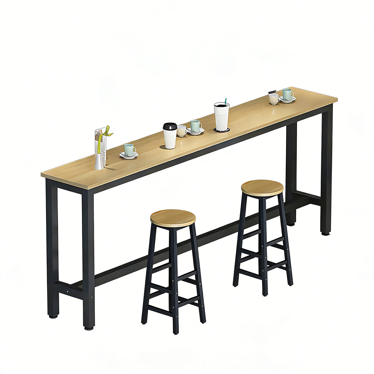Solid Wood Bar Table Narrow Long Bar Top Table