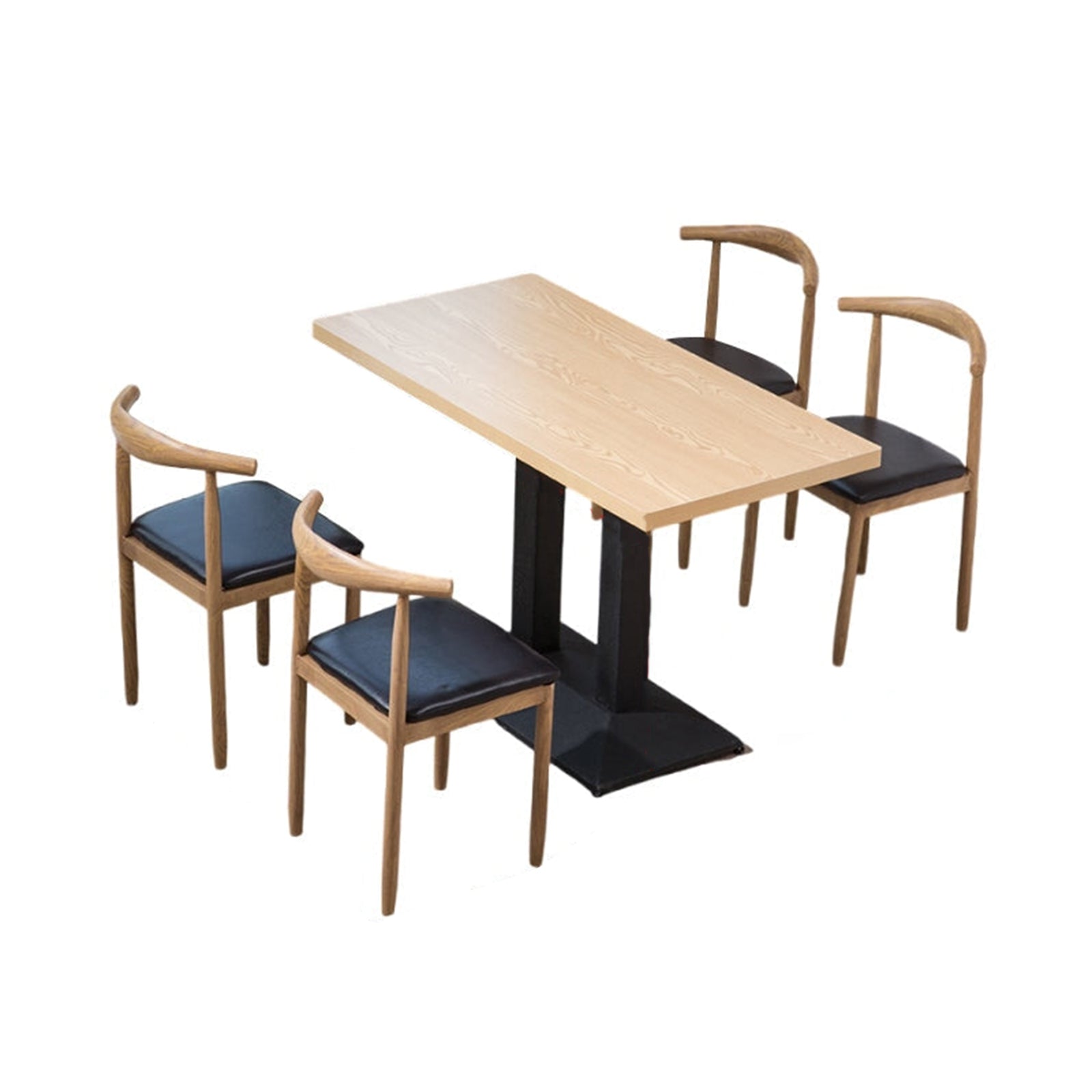 Modern Minimalist Square Solid Wood Dining Table with Thickened Tabletop Design（Stock Items）