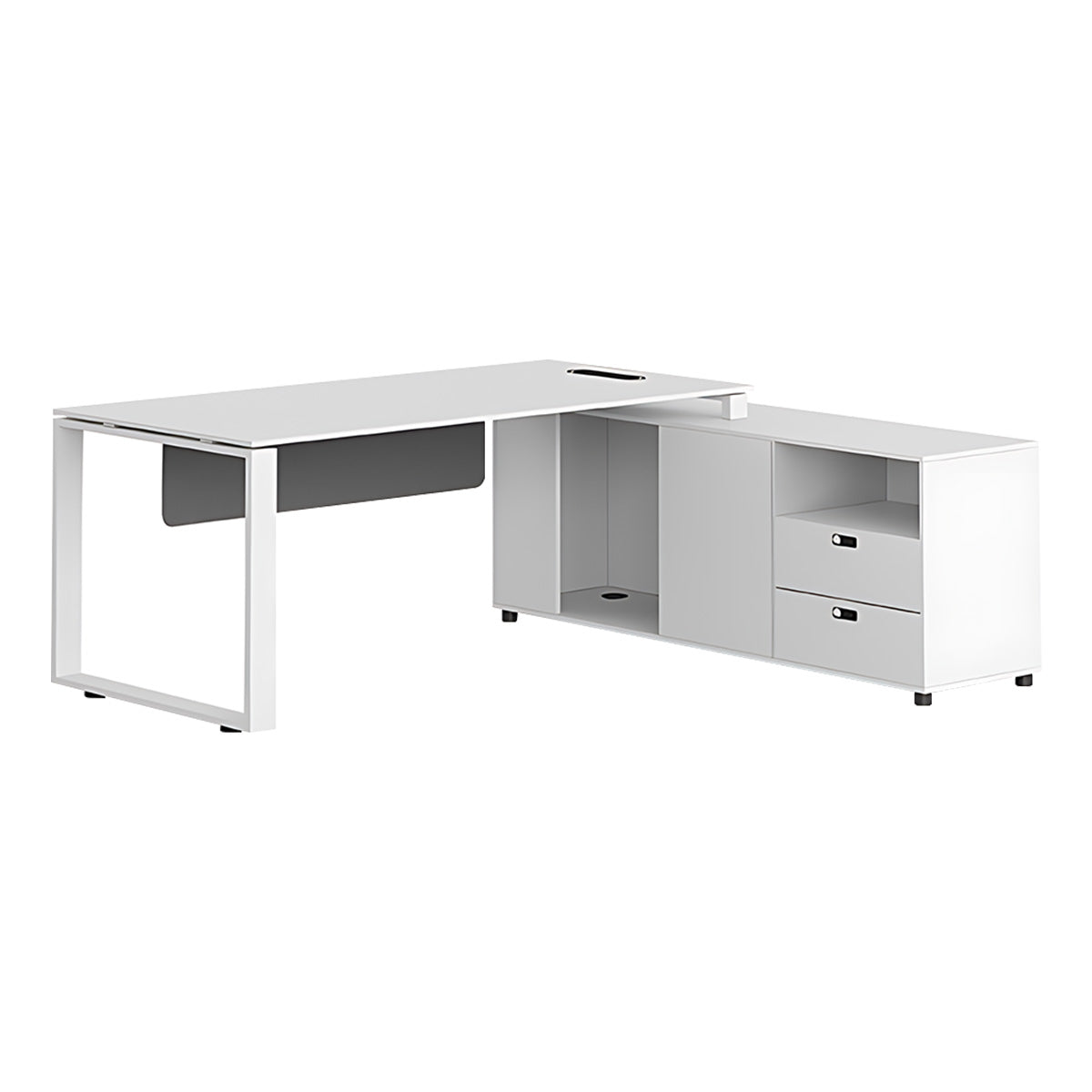Minimalist Steel Office Desk with Cable Management