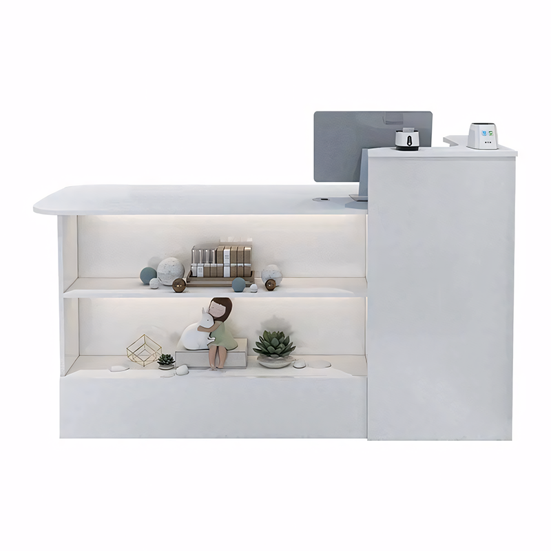 Modern  Reception Desk Retail Counter with Display Shelf（East Coast）