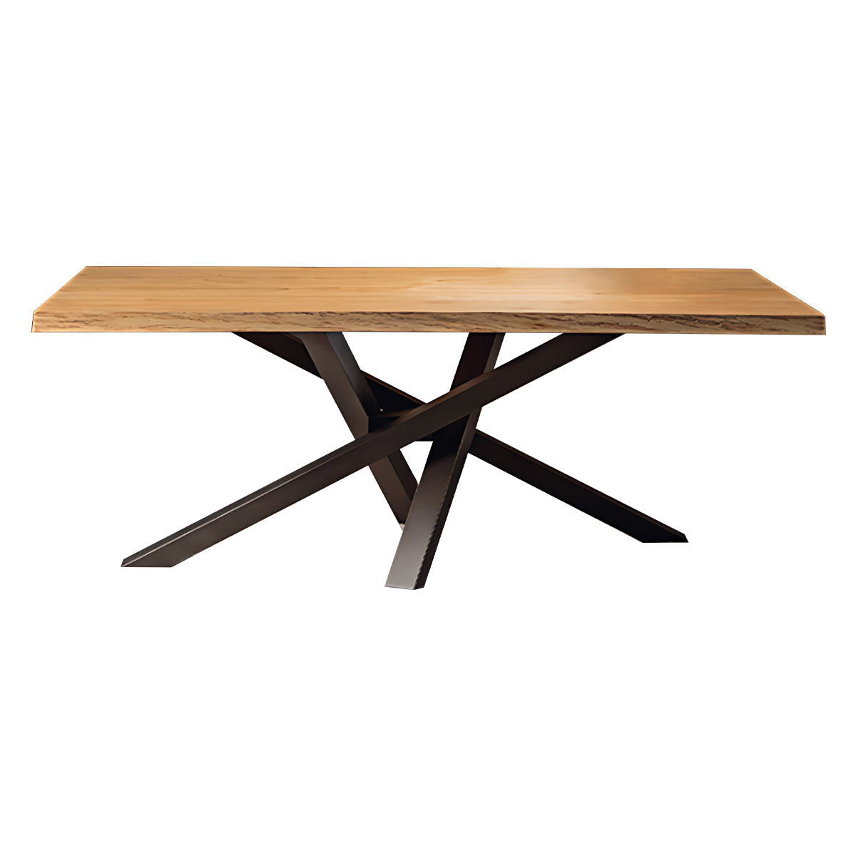 Nordic Solid Wood Conference Table with Eco-Friendly Finish Iron Legs