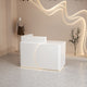 Minimalist Functional Reception Desk with Soft LED Light Strip