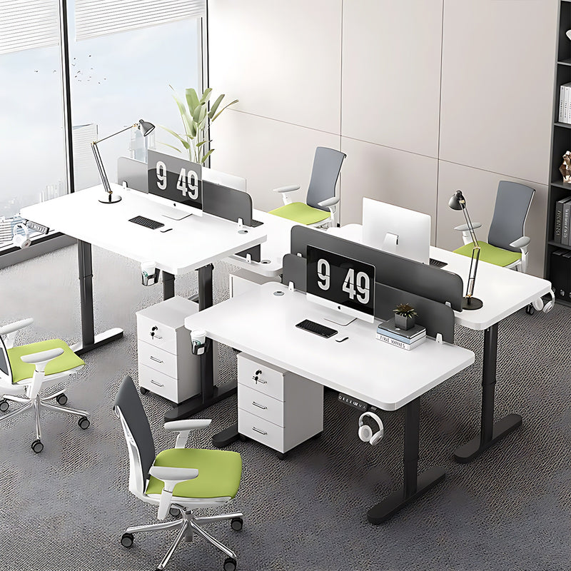 Premium Smart Height Adjustable Desk with Sturdy Steel Frame and Privacy Panel