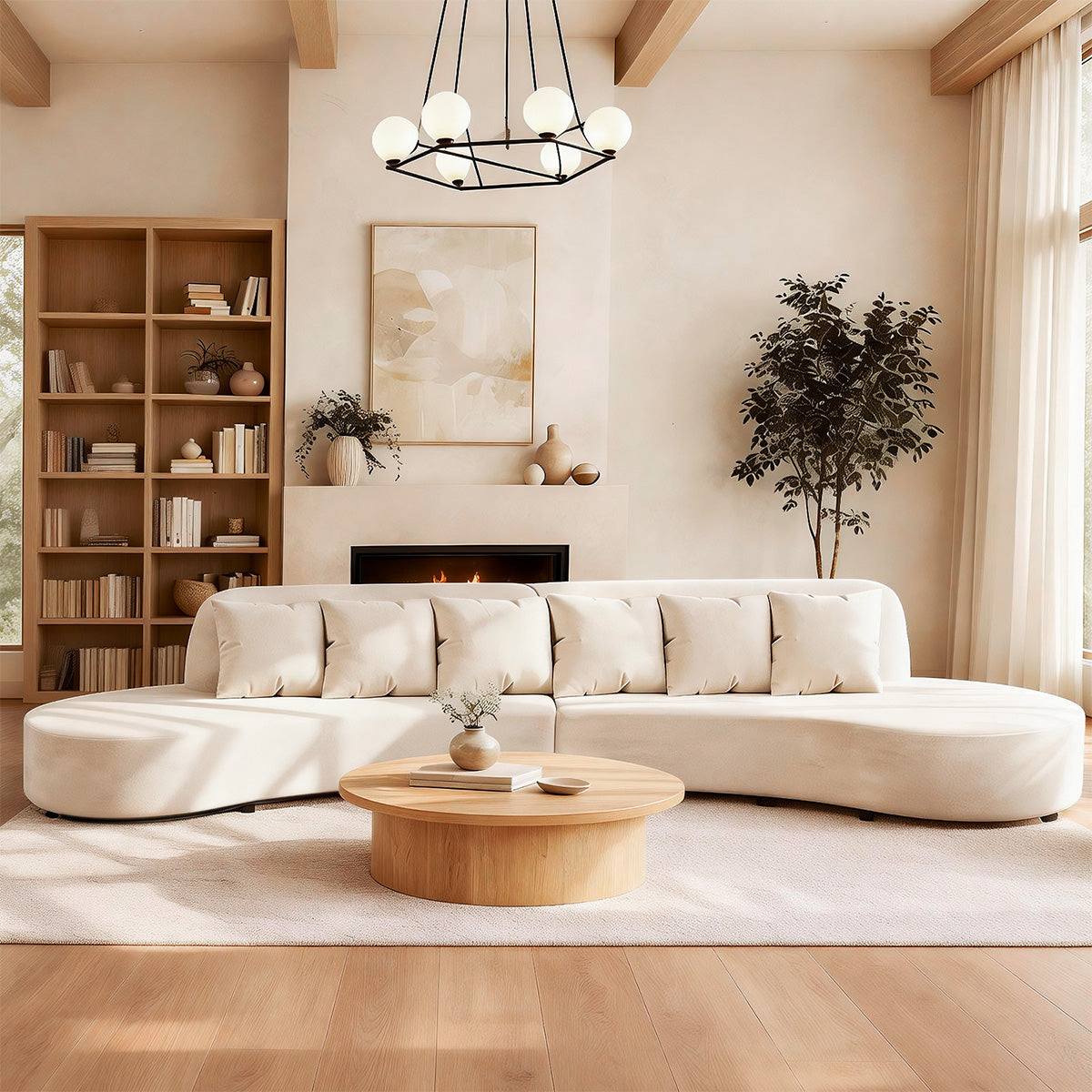 Premium Modern Curved Sofa for Large Living Rooms & Studios（Stock Items）