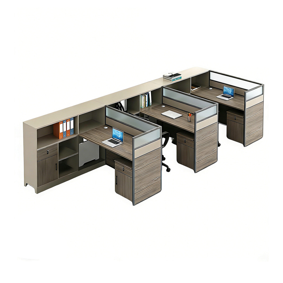 Contemporary Minimalist Multi-functional Office Desk with Partition Design