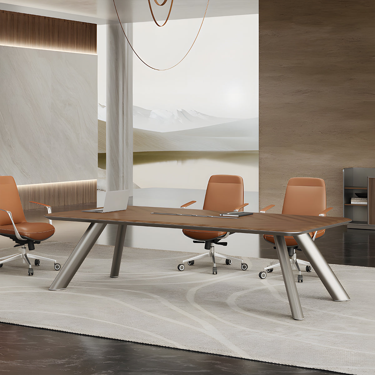 Robust Conference Table with Thick Top & Cable Management