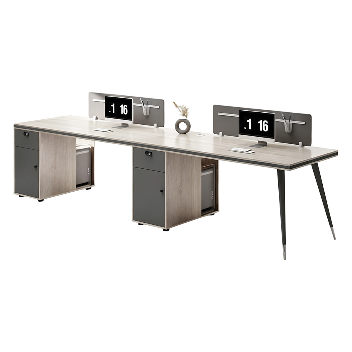 Thickened Desktop, Simple Office Desk and Chair Set with Screen Divider