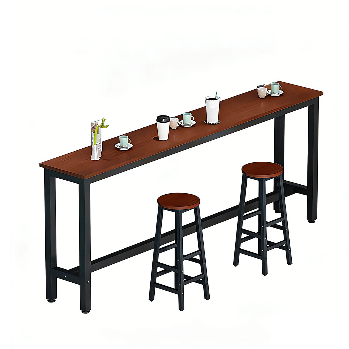 Solid Wood Bar Table Narrow Long Bar Top Table