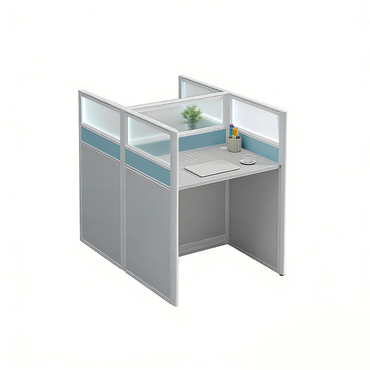 Workstation Desk with Divider Panels Eco-Friendly Sturdy Modular