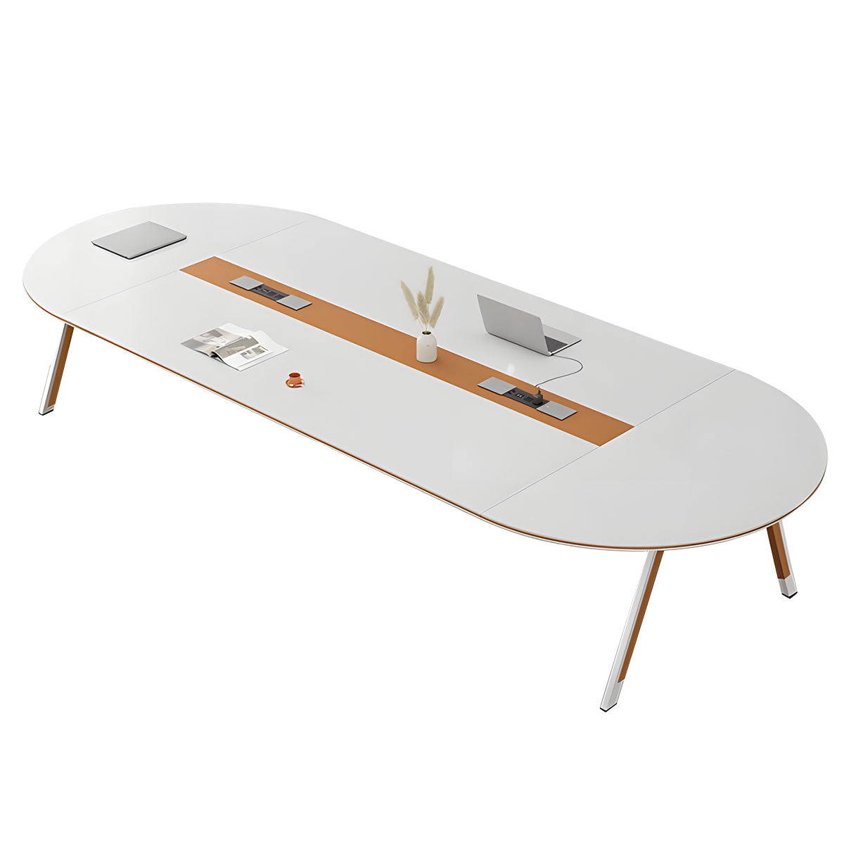 Modern Conference Table with Hidden Multi-Device Hub & Reinforced Desktop