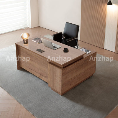 L-Shaped Executive Desk With Storage Cabinet And Privacy Panel – Modern Office Furniture For Home And Workplace（Stock Items）
