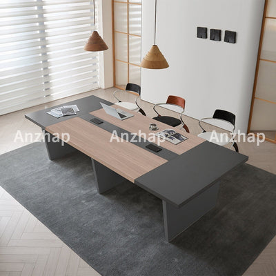 Stylish and Premium Spacious Conference Table with Two-Tone Design（Stock Items）