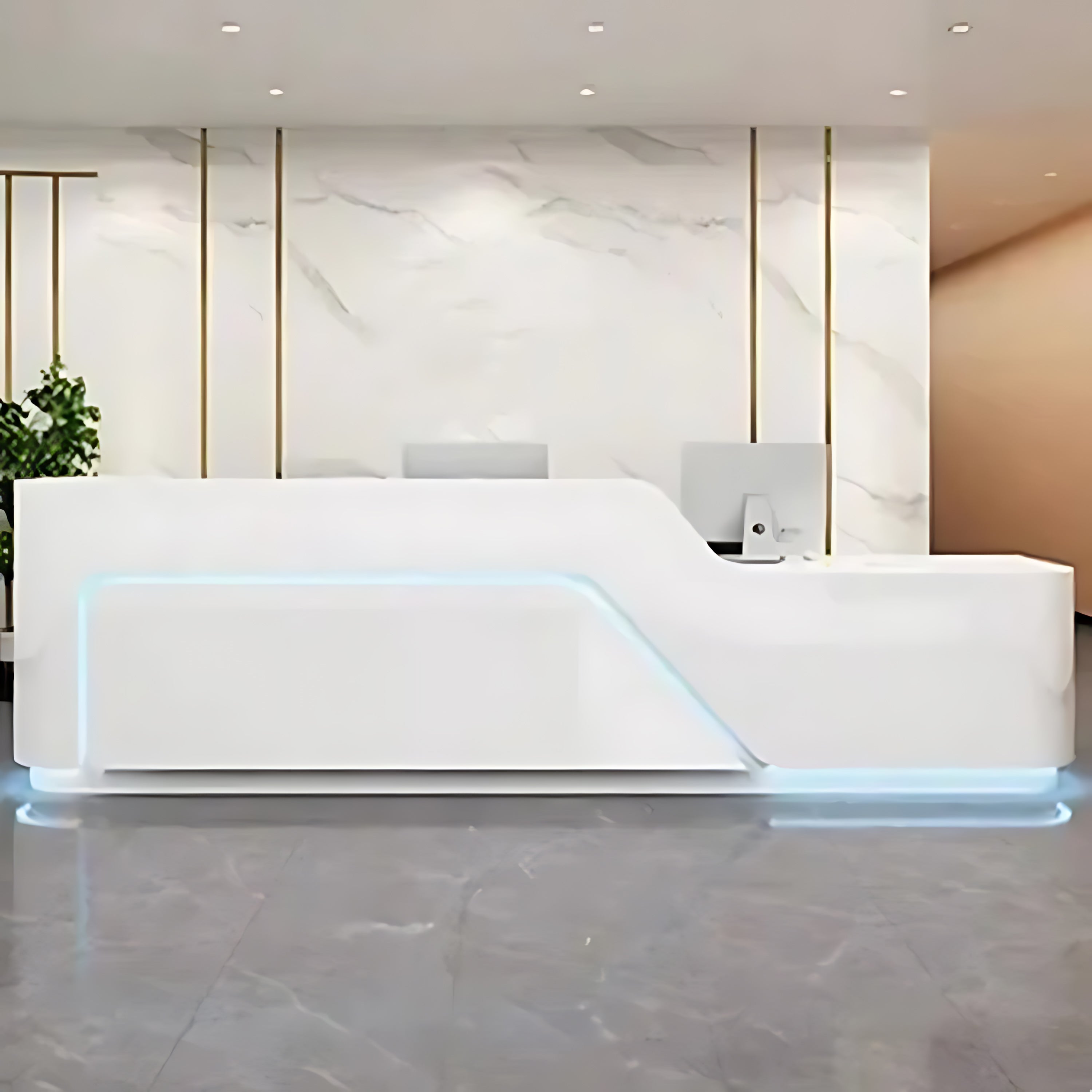 Lacquered Curved Company Reception Desk