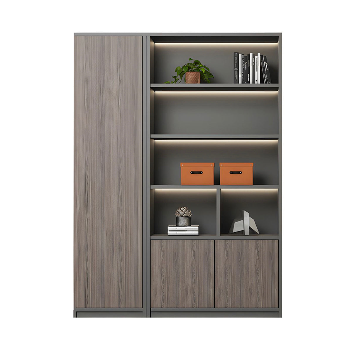 High-Capacity Storage Cabinet with Moisture-Resistant Base for Office