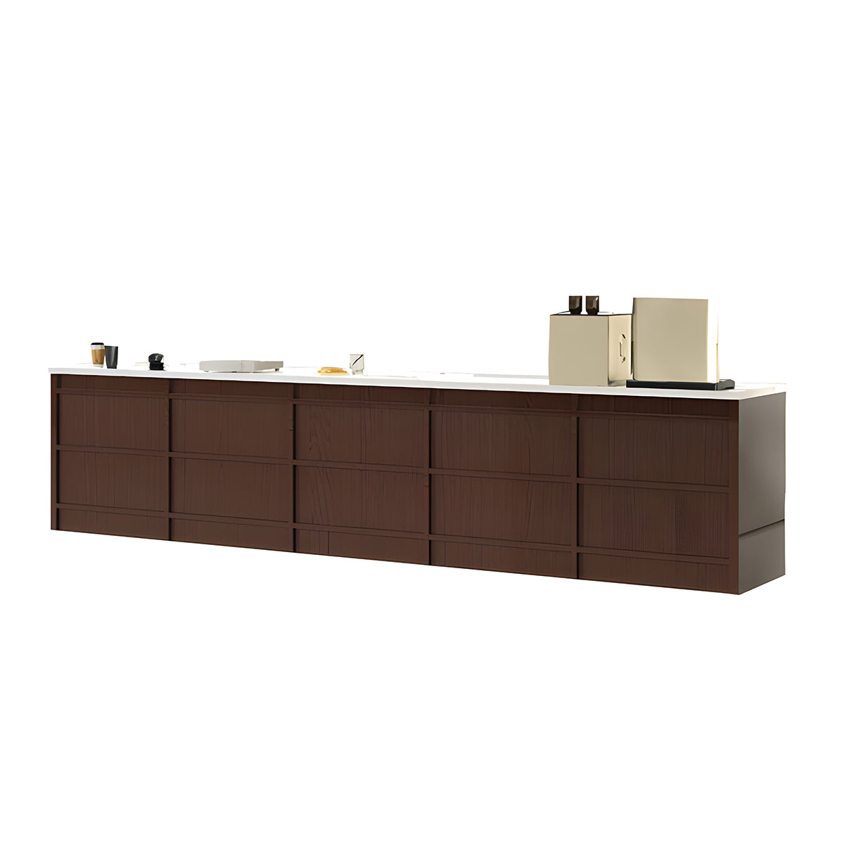 Modern Reception Desk with Multiple Storage Drawers