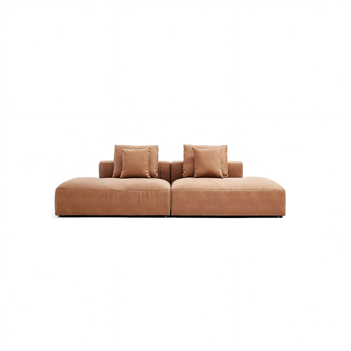 Minimalist Sectional Couch Brown Sofa