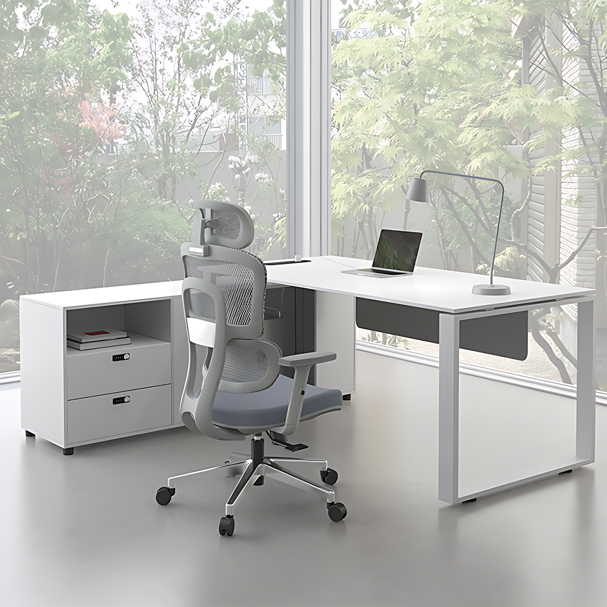 Stylish Multi-Functional Office Chair with Backrest and Footrest